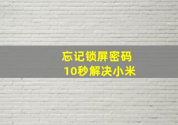 忘记锁屏密码10秒解决小米