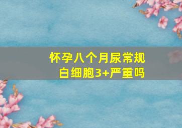 怀孕八个月尿常规白细胞3+严重吗