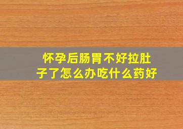 怀孕后肠胃不好拉肚子了怎么办吃什么药好