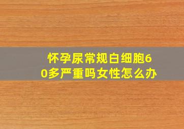 怀孕尿常规白细胞60多严重吗女性怎么办