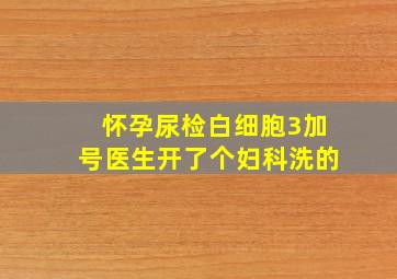 怀孕尿检白细胞3加号医生开了个妇科洗的