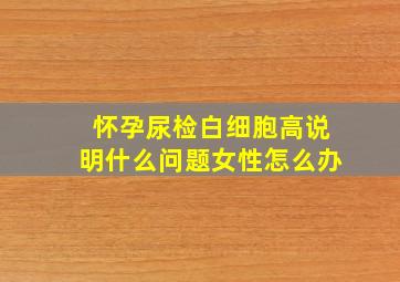 怀孕尿检白细胞高说明什么问题女性怎么办