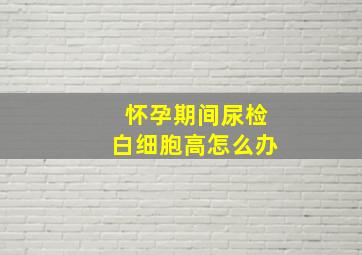 怀孕期间尿检白细胞高怎么办