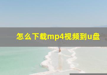 怎么下载mp4视频到u盘