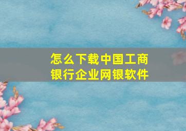 怎么下载中国工商银行企业网银软件