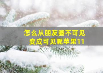 怎么从朋友圈不可见变成可见呢苹果11