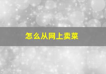 怎么从网上卖菜