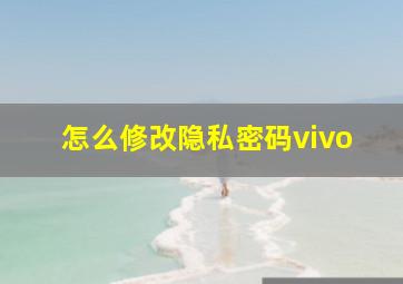 怎么修改隐私密码vivo