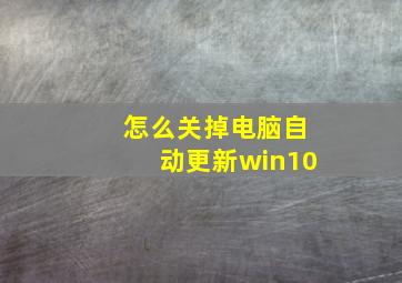 怎么关掉电脑自动更新win10