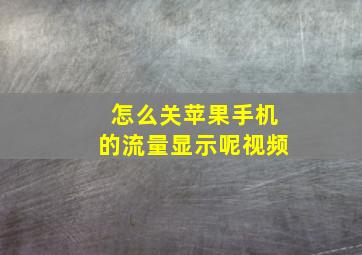 怎么关苹果手机的流量显示呢视频