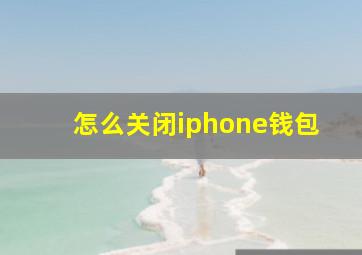 怎么关闭iphone钱包