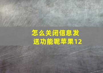 怎么关闭信息发送功能呢苹果12