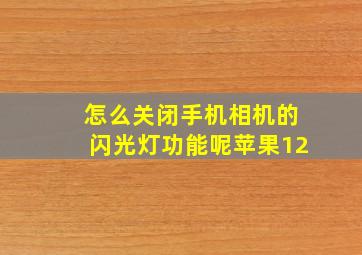 怎么关闭手机相机的闪光灯功能呢苹果12