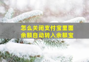 怎么关闭支付宝里面余额自动转入余额宝