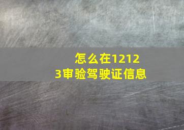 怎么在12123审验驾驶证信息