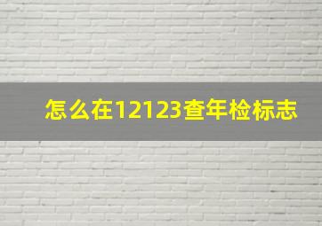 怎么在12123查年检标志