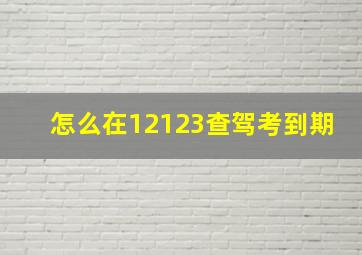 怎么在12123查驾考到期