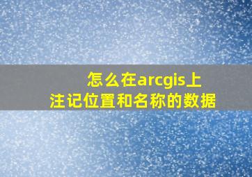 怎么在arcgis上注记位置和名称的数据