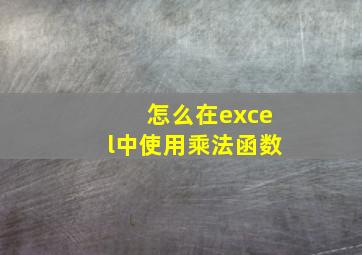 怎么在excel中使用乘法函数