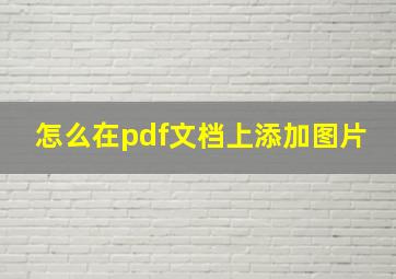 怎么在pdf文档上添加图片