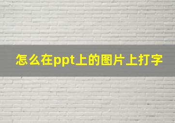 怎么在ppt上的图片上打字