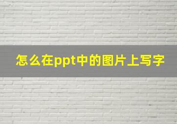 怎么在ppt中的图片上写字