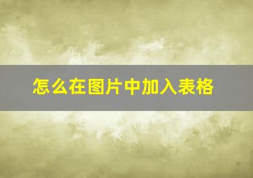 怎么在图片中加入表格