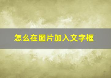 怎么在图片加入文字框