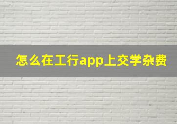 怎么在工行app上交学杂费