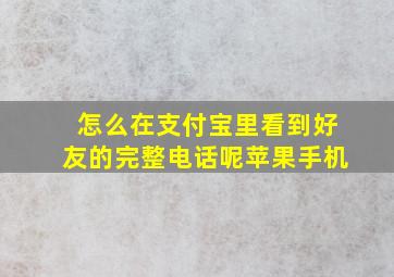 怎么在支付宝里看到好友的完整电话呢苹果手机