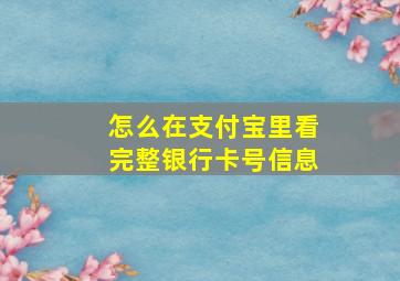 怎么在支付宝里看完整银行卡号信息