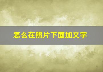 怎么在照片下面加文字