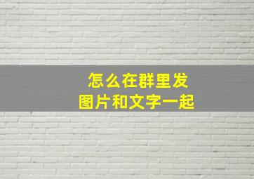 怎么在群里发图片和文字一起