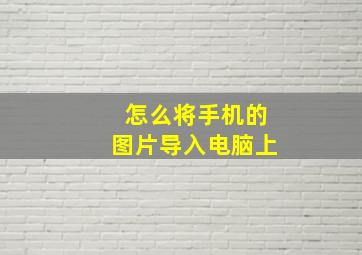 怎么将手机的图片导入电脑上