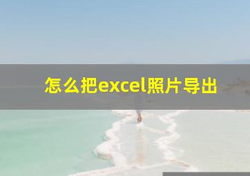 怎么把excel照片导出