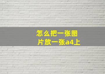 怎么把一张图片放一张a4上