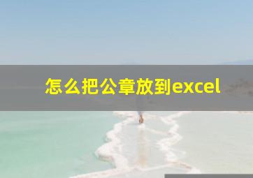 怎么把公章放到excel