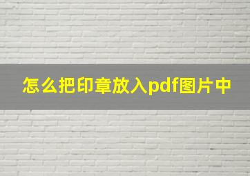 怎么把印章放入pdf图片中