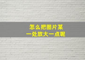 怎么把图片某一处放大一点呢