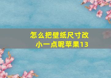 怎么把壁纸尺寸改小一点呢苹果13