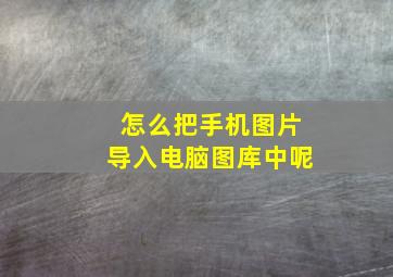 怎么把手机图片导入电脑图库中呢