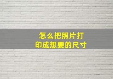 怎么把照片打印成想要的尺寸