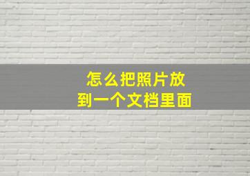 怎么把照片放到一个文档里面