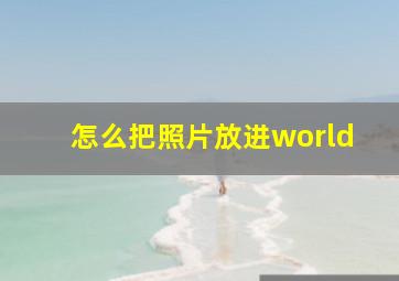 怎么把照片放进world