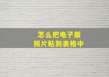 怎么把电子版照片粘到表格中