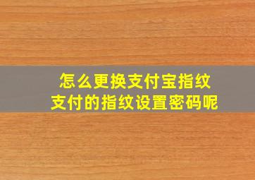 怎么更换支付宝指纹支付的指纹设置密码呢