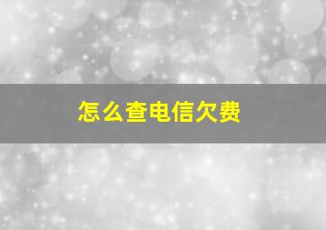 怎么查电信欠费