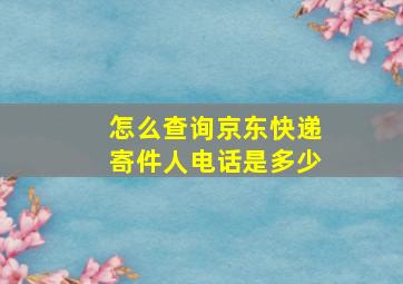 怎么查询京东快递寄件人电话是多少