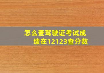 怎么查驾驶证考试成绩在12123查分数