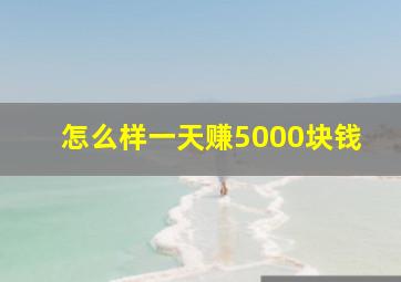 怎么样一天赚5000块钱